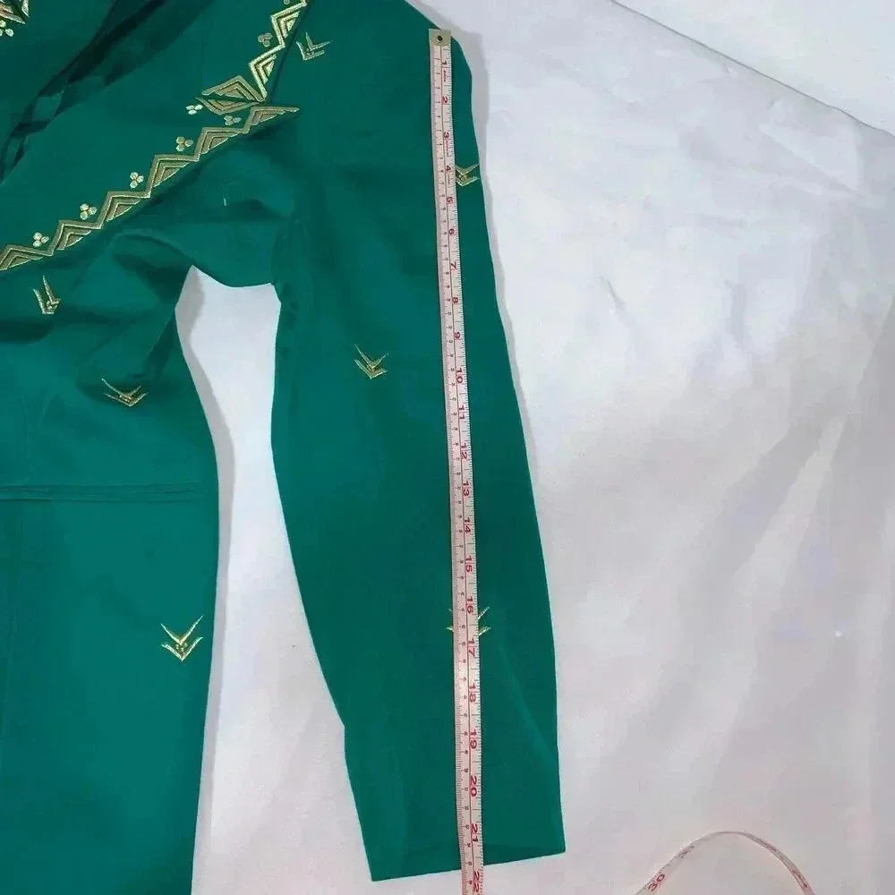 Women's ADAM DOUGLASS Adrianna Papell Green elegant blazer size 8 100% wool - Picture 3 of 9